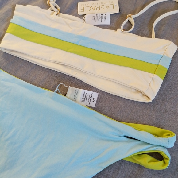 L*Space Rebel Striped Bikini Top Breakers Reversible Bottoms - Picture 8 of 8
